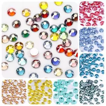 Стеклянный плоский дно, бриллиантовая вспышка, звезда, стразы, маникюр, бриллиантовая чашка для воды, чехол для мобильного телефона, наклейка для маникюра своими руками, украшения из бриллиантов для ногтей ss6/2.0-2 1mm1440