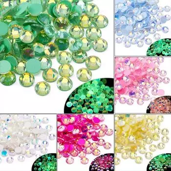 Стеклянный плоский дно светящийся алмазный DIY маникюрный сверло украшение для ногтей флуоресцентный сверло чехол для мобильного телефона декоративные стразы ss6/2.0-2 1440 pcs