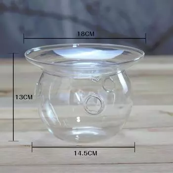 Стеклянный поднос для сухого льда с 3 отверстиями, креативная кухонная посуда, посуда для приготовления пищи, художественная концепция, тарелки, тарелки для фруктового салата Large