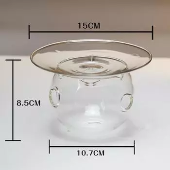 Стеклянный поднос для сухого льда с 3 отверстиями, креативная кухонная посуда, посуда для приготовления пищи, художественная концепция, тарелки, тарелки для фруктового салата Small
