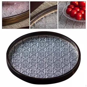 Стеклянный поднос с цветком бегонии, журнальный столик, многофункциональный держатель для чашек и кружек Butler 25cmx25cmx2.4cm