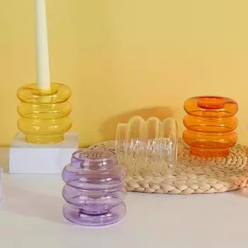 Стеклянный подсвечник 2 в 1, вазы для украшения комнаты, аксессуары, подсвечник, обеденный стол, домашний декор, европейское свадебное украшение 01