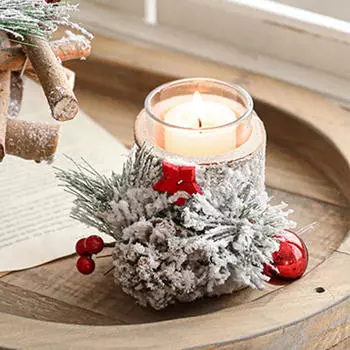 Стеклянный подсвечник для чайной свечи, канделябр для отеля, рождественская свеча Without Rod11.5x11cm