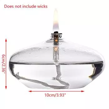 Стеклянный подсвечник ручной работы, сплющенный, прозрачный, масляная лампа с фитилем, обеденная свеча, деревенское рождественское украшение для дома M