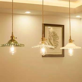 Стеклянный подвесной светильник, скандинавский подвесной светильник, медный подвесной светильник, латунь, креативный минималистский абажур E27 Эдисона для ресторана прозрачный