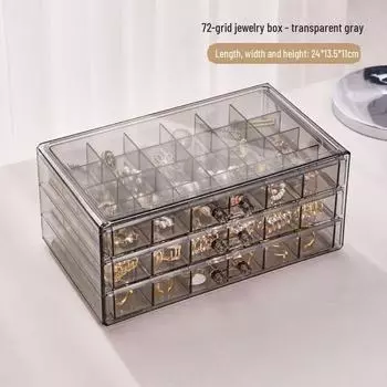 Стеклянный ящик для хранения косметики большой емкости с ящиками для помад, масок и многого другого - пылезащитный органайзер.RelativeLayout 3 layers without grid прозрачный