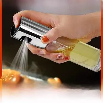 Стеклянный распылитель масла: Бутылка мелкодисперсного распыления для кулинарных масел, уксуса и соусов серебряный