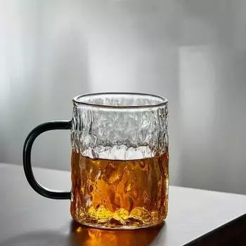 Стеклянный стакан Glacier Glass, термостойкие стаканы для питья, коктейльный стакан с ручкой, прозрачный стакан для домашнего сока, молока, летние прохладные стаканы 301-400ml чистый