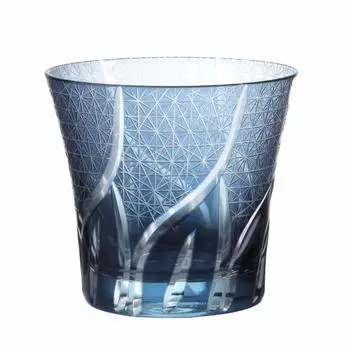 Стеклянный стакан Kiriko Rocks Glass Пивной бокал Guinomi Whisky… (Чернильно-синий)
