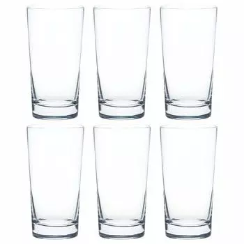 Стеклянный стакан Toyo Sasaki Glass Knack HS 15, стакан 450 мл, набор из 6 шт. Сделано в Японии, можно мыть в посудомоечной машине, небьющийся стеклянный стакан, пивной бокал, хайбол, кислый напиток