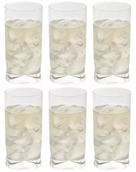 Стеклянный стакан Toyo Sasaki Glass Sun Nouveau 240 мл, набор из 6 шт. Сделано в Японии, можно мыть в посудомоечной машине, небьющийся стеклянный стакан для сока, коммерческий