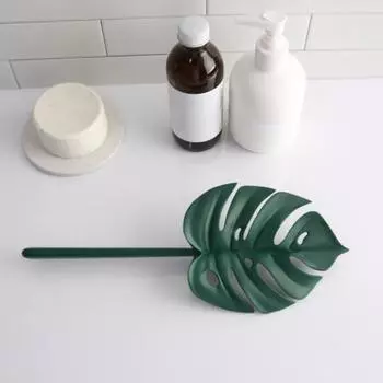 Стеклянный стеклоочиститель, полый нескользящий скребок для душа в форме зеленого листа, инструмент для чистки зелёный