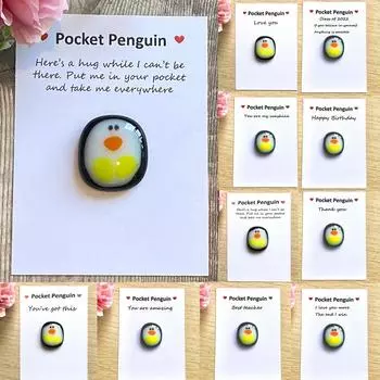 Стеклянный сувенир с пингвином, маленький карманный пингвин, милый подарок в виде животного, почтовый ящик, стеклянный сувенир One Size