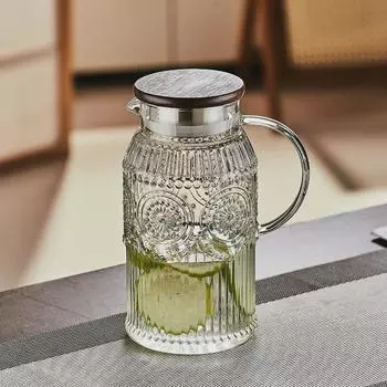 Стеклянный термостойкий чайник для холодной воды Lux Glass с ручкой - креативный чайник большой емкости для дома или гостиной