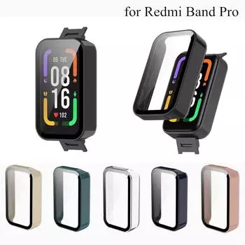 Стеклянный защитный чехол с полным краем для Redmi Smart Band Pro, защитный чехол для ПК Redmi Band Pro, аксессуары в виде ракушки темно-зеленого