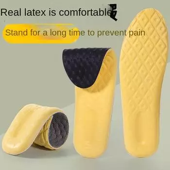 Стелька из латекса, впитывающая пот и дезодорирующая, спортивная, дышащая, кожаная, женская, мягкая, удобная, массажная, летняя, тонкая 35-36 чёрный