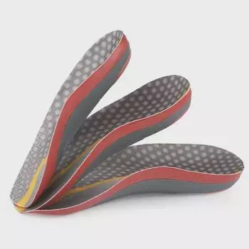 Стелька ПУ для взрослых: Высокая поддержка свода стопы, Коррекция плоской подошвы, Выворот свода стопы, Воздухопроницаемый, Мягкий, Удобный 36-39 красный