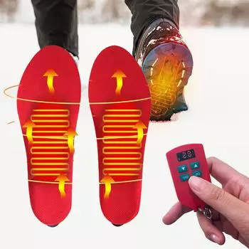 Стелька с электрическим подогревом, перезаряжаемая, 7,4 В, 2200 мАч, USB-нагреватель, зимнее отопление, стелька для занятий спортом на открытом воздухе, лыжами, охотой EU 35-38