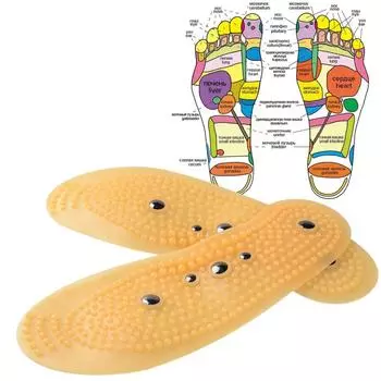 Стельки для магнитной терапии для мужчин и женщин, подошвы для ног, массажные подушечки для обуви для похудения, удобные вставки для ухода за ногами, магнитная подушечка для акупрессуры S жёлтый
