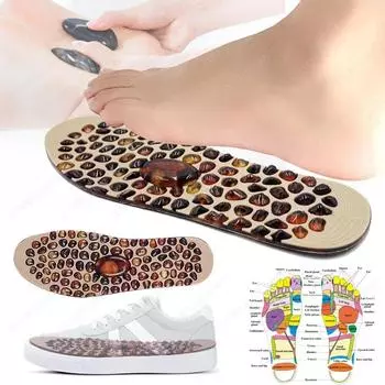 Стельки для массажа ног, мягкая резиновая булыжник, рефлексологическая терапия, акупрессурная подушечка для улучшения кровообращения, унисекс, подошва для ног S(EU 35-40) 25cm