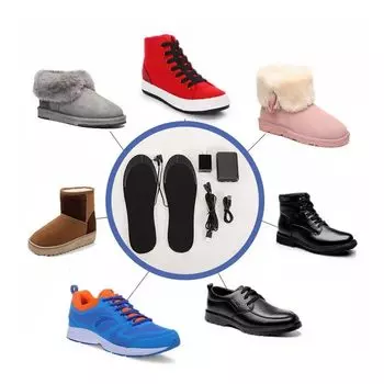 Стельки для носков с подогревом, теплые подушечки для ног, моющаяся обувь с электрическим подогревом через USB L41-46 чёрный