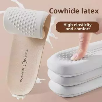 Стельки из коровьей кожи для мужчин и женщин: Мягкий, дышащий, впитывающий пот и амортизирующий 35-36 чёрный