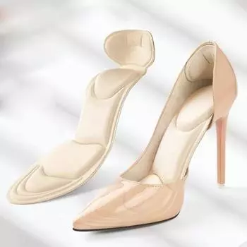 Стельки из пены с эффектом памяти для женщин Стельки для обуви на высоком каблуке Противоскользящие стельки с возможностью резки Комфортные дышащие Защитные накладки на пятку Массажные накладки на обувь 35-39 бежевый