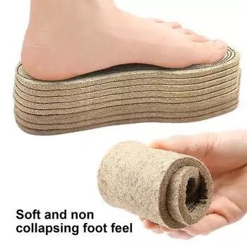 Стельки из шерстяного войлока, зимние теплые стельки для обуви для мужчин и женщин, облегчение боли в ногах, внутренние стельки для занятий спортом на открытом воздухе, работы, бега коричневый