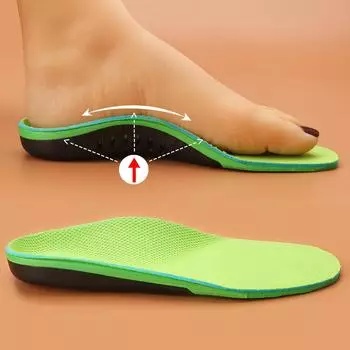 Стельки с поддержкой свода стопы для мужчин и женщин - Плоскостопие - Ортопедические стельки с высоким сводом для лечения боли в своде стопы - Сверхпрочная поддержка для облегчения боли XS зелёный
