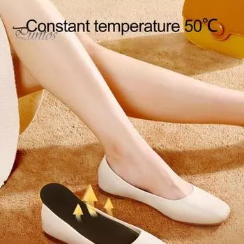 Стельки с подогревом от USB для зимы Стельки с регулируемой температурой для согрева ног Стельки с 3 уровнями подогрева Облегающие стельки с подогревом для занятий спортом на открытом воздухе A