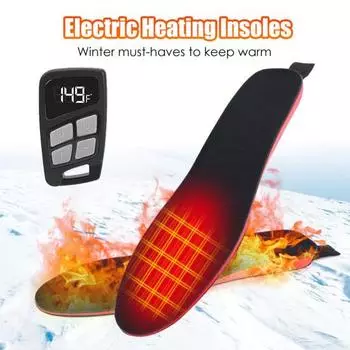 Стельки с подогревом Yousheng с дистанционным управлением, 3 регулируемые температуры, быстрый нагрев, безопасные в использовании, перезаряжаемые стельки с подогревом для занятий спортом на открытом воздухе S