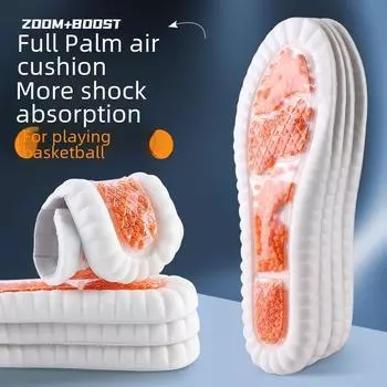 Стельки с воздушной подушкой ZOOM: Дышащий, амортизирующий, утолщенный эластичный комфорт для бега и тренировок 43-44 серый