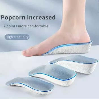 Стельки, увеличивающие рост, для мужчин и женщин, ортопедические стельки с поддержкой свода стопы, кроссовки, подъёмник каблука, подушечки для обуви из пены с эффектом памяти 1.5cm чёрный