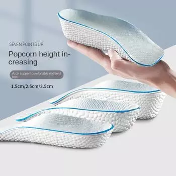 Стельки, увеличивающие рост, для мужчин и женщин, ортопедические стельки с поддержкой свода стопы, кроссовки, подъёмник каблука, подушечки для обуви из пены с эффектом памяти 1.5cm чёрный