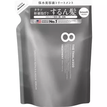 Stella Seed Eight the Thalasso Smooth Repair & Aqua Serum Сыворотка для ухода за кожей (пополнение) 400 мл Шампунь/кондиционер (премия) После мытья шампунем слегка похлопайте по волосам.