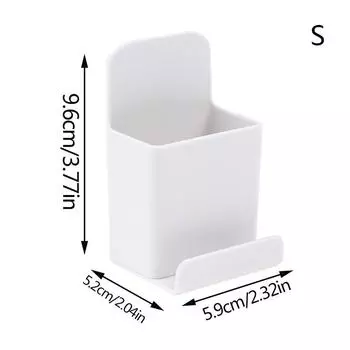 Стеллаж для хранения, 1 шт., кухонные принадлежности, ящик для хранения пульта дистанционного управления, ящик для хранения, настенный 9.6x5.9cm