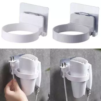 Стеллаж для хранения без сверления, полка для ванной комнаты, органайзер для воздуходувки, клейкий настенный держатель для фена