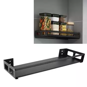 Стеллаж для хранения бутылок приправ, полки для специй из нержавеющей стали, кухонный органайзер, бесплатная перфорация 40 CM