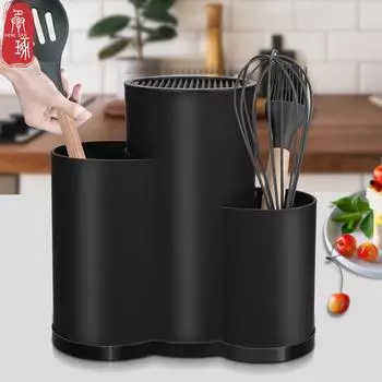 Стеллаж для хранения Держатель ножа Бытовая кухонная утварь Ножи и посуда Стеллаж для хранения Кухонный встроенный держатель ножа Комбинация цилиндров 1pcs белый