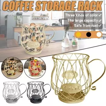 Стеллаж для хранения держателя капсулы для кофе в форме чашки для кофейного бара чёрный