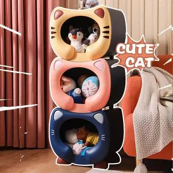 Стеллаж для хранения детских игрушек, ящик для хранения детей, многослойный, большой вместительности, бытовой шкафчик для детского сада, книжная полка синий