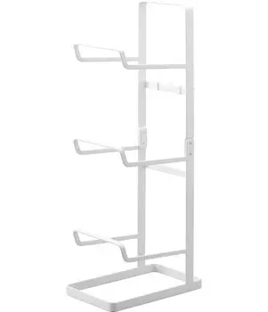 Стеллаж для хранения фитнес-товаров Yamazaki Jitsugyo, белый, Ш15 x Г24 x Башня, стеллаж для хранения товаров для тренировок 2034 Приблизительно. Высота 65,5 см белый