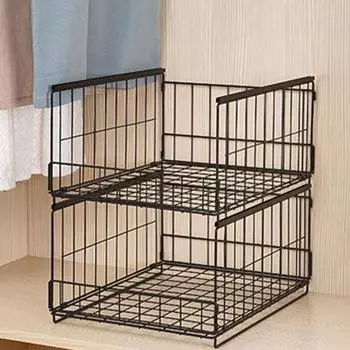 Стеллаж для хранения гардероба Yousheng, полый штабелируемый раздвижной рельс, шкаф-органайзер, ящик для хранения, полка для хранения одежды, брюки, контейнер для хранения свитера M белый