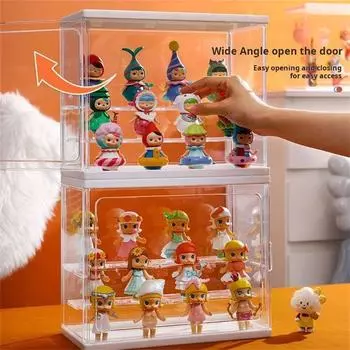 Стеллаж для хранения и демонстрации товаров, большая вместимость, шкаф-витрина с глухими коробками, шкаф для хранения кукол, шкаф для коллекций ручной работы