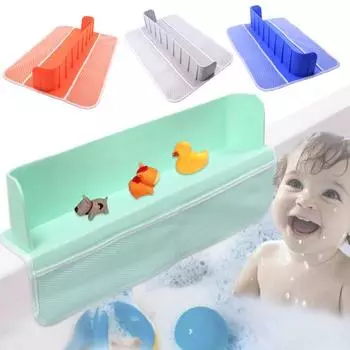 Стеллаж для хранения игрушек для ванны, брызговик с присоской, складная конструкция, нескользящая, легко чистящаяся ванна, душ зелёный