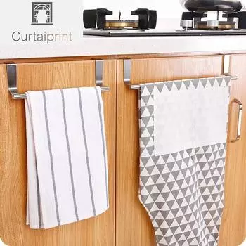 Стеллаж для хранения из нержавеющей стали, подставка для полотенец в ванной комнате, держатель для кухонных полотенец, вешалка для шкафа, дверца шкафа, подвесная полка для мелочей 22.9cm