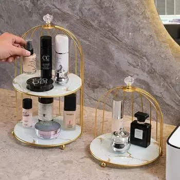 Стеллаж для хранения клеток для птиц Iron Art, декоративный металлический купол, органайзер для косметики в ванной, подставка для украшений в спальне, принадлежности для макияжа