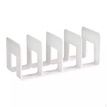 Стеллаж для хранения книг с 4 отделениями, акриловые подставки для книг, разделители книжных полок для книжного шкафа белый