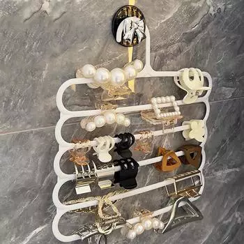 Стеллаж для хранения когтей для волос, органайзер, большая емкость, держатель для повязки на голову, настенная вешалка для шпильки, многофункциональная вешалка для хранения синий