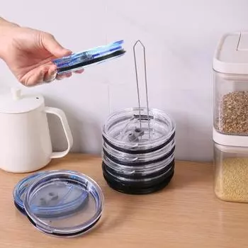 Стеллаж для хранения крышек чашек, вертикальный органайзер для крышек чашек, компактный держатель крышки для кухонных шкафов, столешниц чёрный